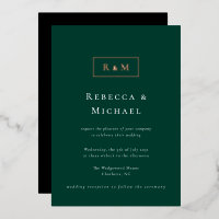 Élégant Mariage Monogramme Emerald Green