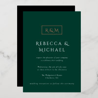 Élégant Mariage Monogramme Emerald Green