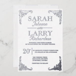 Invitation En Aluminium Élégant Mariage traditionnel hawaïen d'argent