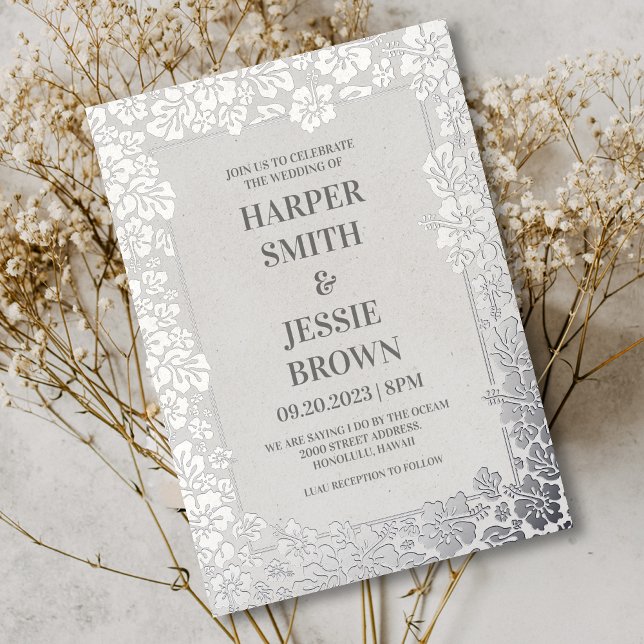 Invitation En Aluminium Elégant mariage tropical Hawaii Beach (Créateur téléchargé)