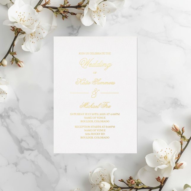Invitation En Aluminium Elegant minimalist wedding   (Créateur téléchargé)