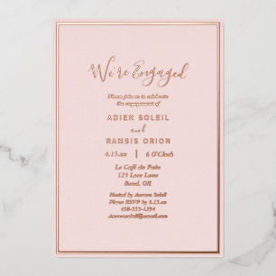 Invitation En Aluminium Elégant moderne Blush Rose or Nous sommes engagés