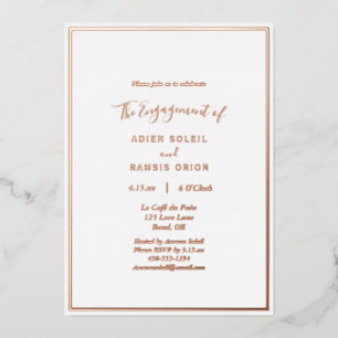 Invitation En Aluminium Élégant moderne Mariage engagement Parti Rose Gold