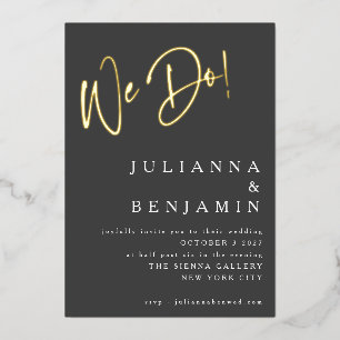 Invitation En Aluminium Élégant Nous Faisons Moderne Tout En Un Mariage No