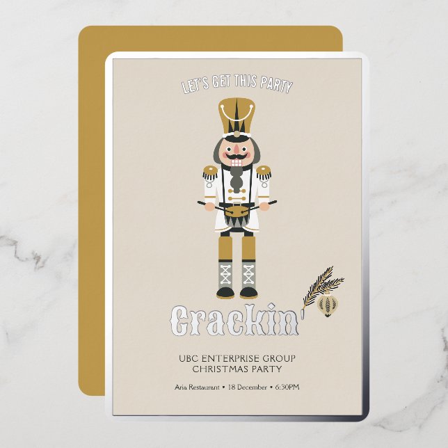 Invitation En Aluminium Élégant Nutcracker Noël Fête Fête de Noël (Recto/Verso)