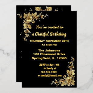 Invitation En Aluminium Elégant or Thanksgiving Foil Invita