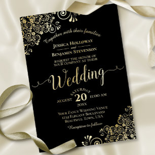 Invitation En Aluminium Élégant papier d'aluminium dentelle sur mariage no