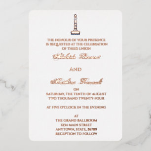 Invitation En Aluminium Elégant phare Mariage nautique - bleu marine,