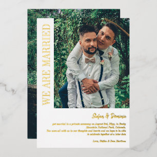 Invitation En Aluminium Élégant Photo Cérémonie privée Mariage