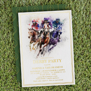 Invitation En Aluminium Élégant Race Horse Derby Party équestre