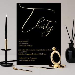 Invitation En Aluminium Elégant Real Foil Trente 30e anniversaire Invitati