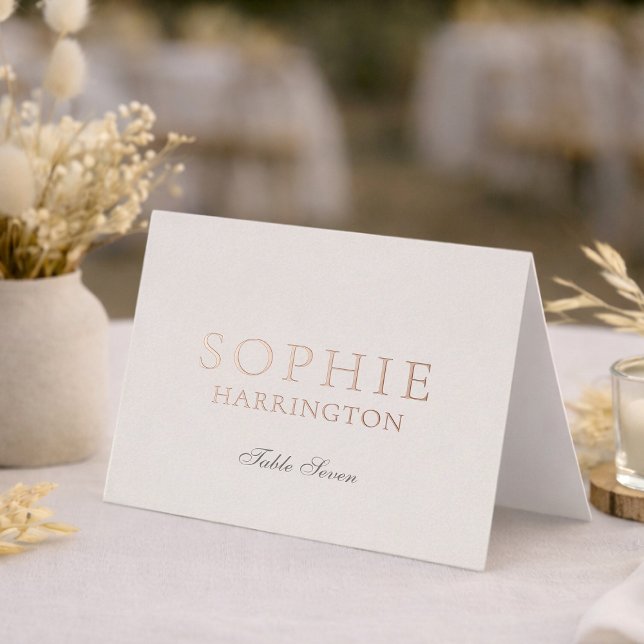 Invitation En Aluminium Elegant Real Gold Foil Wedding Place Card  (Créateur téléchargé)