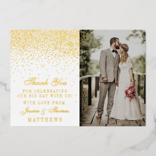 Invitation En Aluminium Élégant Remerciement de Photo de Mariage avec Conf