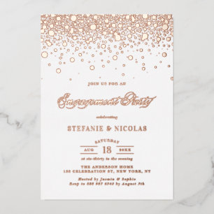 Invitation En Aluminium Élégant Rose Gold Foil Confetti