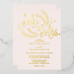 Invitation En Aluminium Élégant Rose Gold Foil Mariage