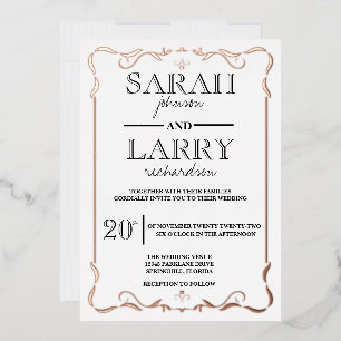 Invitation En Aluminium Élégant Rose Gold Mariage traditionnel