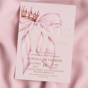 Invitation En Aluminium Élégant rose pâle et or Rose doux 16