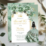 Invitation En Aluminium Elégant Sage Green Rose Floral Sweet 16 Party<br><div class="desc">Elégant et classe vert sauge avec des accents dorés floral bough combiné avec un panneau voûté sur un motif de fête "Sweet 16" arrière - plan vert sage défraîchi. La salle de bains offre un ensemble douche/baignoire, des articles de toilette gratuits et un sèche-cheveux. Conception composite par Holiday Hearts Designs....</div>