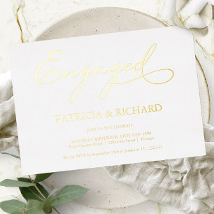 Invitation En Aluminium Elegant Script Engagement Party