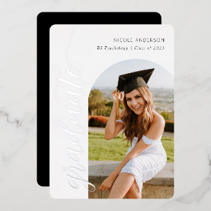 Invitation En Aluminium Élégant Script Graduation Party Arch Photo Arch Si