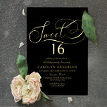 Invitation En Aluminium Élégant Script Sweet 16 Anniversaire Réel<br><div class="desc">Ces invitations chic et très chic sucrées 16 ans de fête comporte d'élégantes formulations de typographie pressée en feuille de papier sur un arrière - plan noir simple. Personnalisez facilement le design avec votre propre libellé et trouvez les articles correspondants sur www.zazzle.com/invitation_republic.</div>