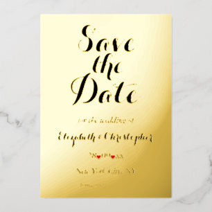Invitation En Aluminium Élégant Script Wedding Enregistrer la date Black G