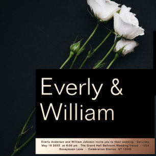 Invitation En Aluminium Élégant Simple Moderne Minimaliste Rose Or