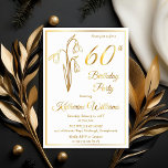 Invitation En Aluminium Élégant Snowdrops 60e fête d'anniversaire étampé<br><div class="desc">Elégant snowdrops conception florale du mois de naissance "60th Birthday Party" design avec un motif floral snowdrop.</div>