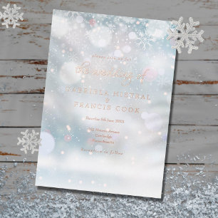 Invitation En Aluminium Élégant Snowflakes Mariage d'hiver