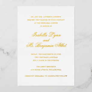 Invitation En Aluminium Élégant traditionnel de répétition formelle Dîner