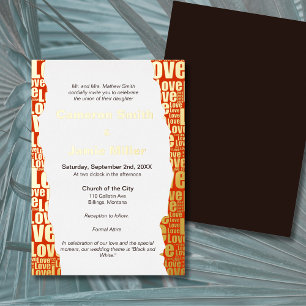 Invitation En Aluminium Élégant Vermilion Love Typographie Mariage