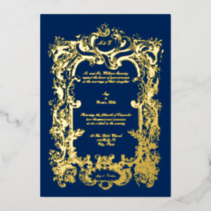 Invitation En Aluminium Élégant victorien 1845 Cartouche