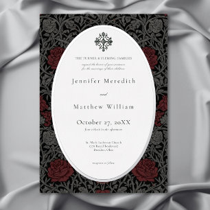 Invitation En Aluminium Élégant Vintage de Moody Botanique Mariage