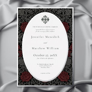 Invitation En Aluminium Élégant Vintage de Moody Botanique Mariage