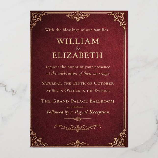 Invitation En Aluminium Elegant Vintage Palace Wedding Invite (Recto)