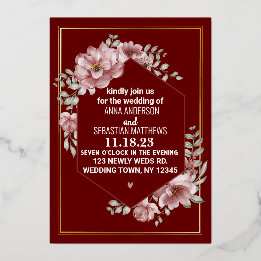 Invitation En Aluminium Elégante aquarelle neutre Mariage floral I
