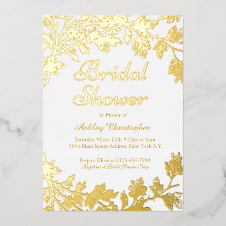 Invitation En Aluminium Élégante Baby Shower de Mariage en Or