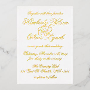 Invitation En Aluminium Élégante calligraphie manuscrite Luxe Mariage