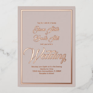 Invitation En Aluminium Élégante calligraphie Mariage cardiaque Pressing F