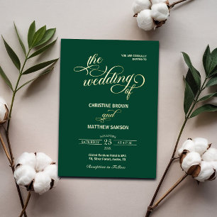 Invitation En Aluminium Élégante calligraphie Mariage Turquoise
