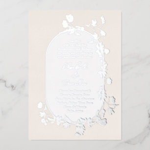 Invitation En Aluminium Elégante couronne d'hiver framboise fleurie