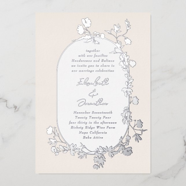 Invitation En Aluminium Elégante couronne d'hiver framboise fleurie (Recto)