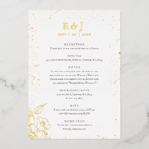 Invitation En Aluminium Élégante enveloppe de mariage florale dorée 