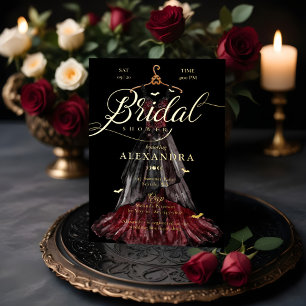 Invitation En Aluminium Élégante Fête des mariées de robe Mariage gothique