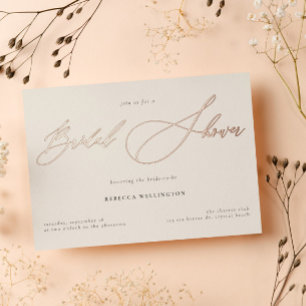 Invitation En Aluminium Élégante Fête des mariées de script de calligraphi