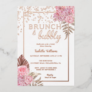 Invitation En Aluminium Elégante Fête des mariées Rose Gold Boho