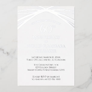 Invitation En Aluminium Elégante Simple 60ème fête Mariage