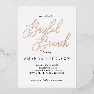 Invitation En Aluminium Élégante typographie Calligraphie Bridal Brunch
