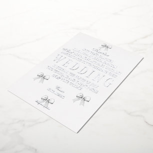 Invitation En Aluminium Élégants Nœuds Papillon Dessinés à la Main & Vœux