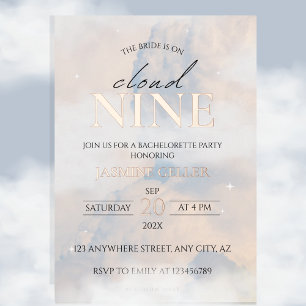 Invitation En Aluminium Elle est sur un nuage 9 Rose Gold Élégant Shower d